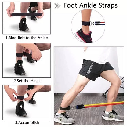 11 Pcs Fitness Resistance Bands Set - (IMPORTED)